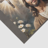 聖なる祈鳩と共に母なる地球のためのイエス・キリスト 薄葉紙 (詳細)