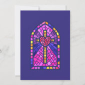 聖なる紫のモザイクの蝋燭洗礼 招待状 (裏面)