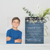 聖なる聖体青いストリングラ素朴イト写真 サンキューカード (スタンド正面)