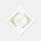 聖なる聖域の緑の水の色のフローラ スタンダードカクテルナプキン (角)