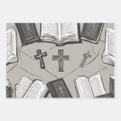 聖なる聖書と十字架のエレガンス ラッピングペーパーシート (正面2)