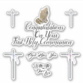 聖なる聖餐式の最初の願い |クロス祈りの言葉 シール (正面)