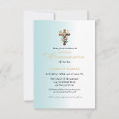 聖なる聖餐式の水の色の青いスプラッシュ 招待状 (正面)