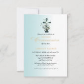 聖なる聖餐式の水の色の青いスプラッシュ 招待状 (正面)