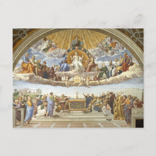 聖なる聖餐式の論争、ラファエル・サンツィオ ポストカード (正面)