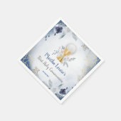 聖なる聖餐式の青い花 スタンダードカクテルナプキン (角)