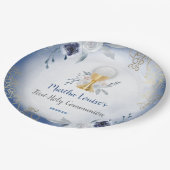 聖なる聖餐式の青い花 ペーパープレート (アングル)