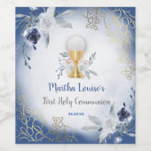 聖なる聖餐式の青い花 ワインラベル (シングルラベル)