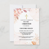 聖なる聖餐式ピンクの水の色のスプラッシュ 招待状 (正面)