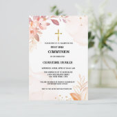 聖なる聖餐式ピンクの水の色のスプラッシュ 招待状 (スタンド正面)