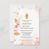 聖なる聖餐式ピンクの水色のスプラッシュ 招待状 (正面)