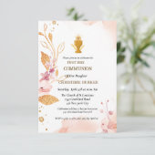 聖なる聖餐式ピンクの水色のスプラッシュ 招待状 (スタンド正面)