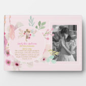 聖なる聖餐式PHOTOギフトはピンクの花を咲かせる フォトプラーク (正面)