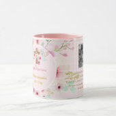 聖なる聖餐式PHOTOギフトはピンクの花を咲かせる マグカップ (中央)