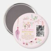 聖なる聖餐式PHOTOギフトはピンクの花を咲かせる マグネット (正面/裏面)