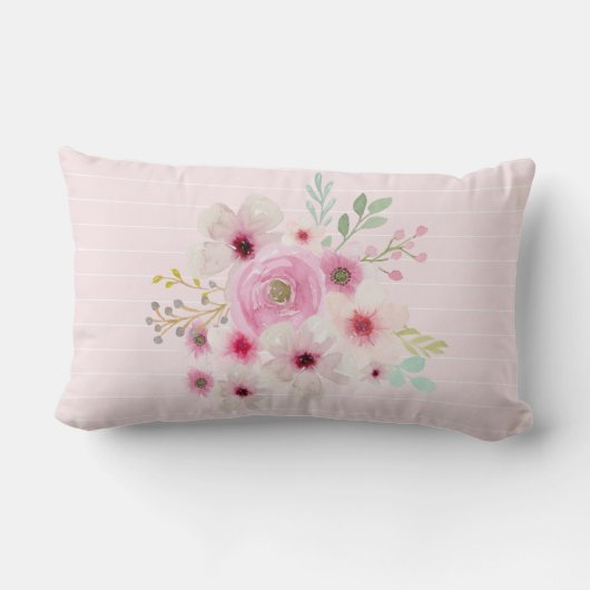 聖なる聖餐式PHOTOギフトはピンクの花を咲かせる ランバークッション (裏面)