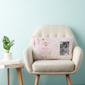 聖なる聖餐式PHOTOギフトはピンクの花を咲かせる ランバークッション (椅子)