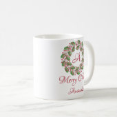聖なる葉さくらんぼとクリスマスコーヒーマグ コーヒーマグカップ (正面右)