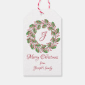 聖なる葉さくらんぼとクリスマス ギフトタグ (裏面)