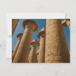 聖なる象形文字の神殿の柱はがき ポストカード