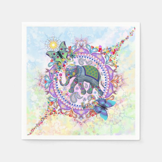 聖なる象 スタンダードカクテルナプキン (正面)