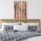 聖なる顔のイエスとアメリカ国旗のキャンバス印刷 キャンバスプリント (インサイチュ (寝室))