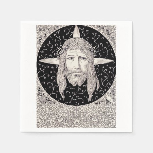 聖なる顔 スタンダードカクテルナプキン (正面)