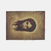 聖なる顔 フリースブランケット (正面(横))