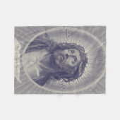 聖なる顔 フリースブランケット (正面(横))