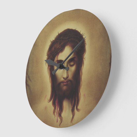 聖なる顔 ラージ壁時計 (傾斜)