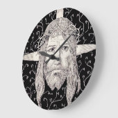 聖なる顔 ラージ壁時計 (傾斜)