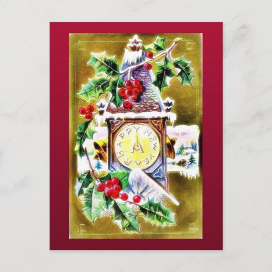 聖なる飾時計の葉時計 シーズンポストカード (正面)