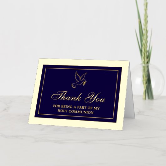 聖なる鳩の聖餐式または確認ありがとうございま実在す 箔グリーティングカード (正面)