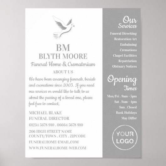 聖なる鳩、葬儀ホーム、ディレクター ポスター (正面)