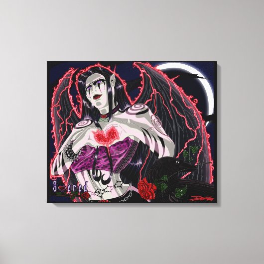 聖なる – ダークエンジェルの引き伸ばしキャンバスのプリント キャンバスプリント (正面)