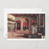 聖アウグスティヌスの勉強- Vittore Carpaccio ポストカード (正面/裏面)