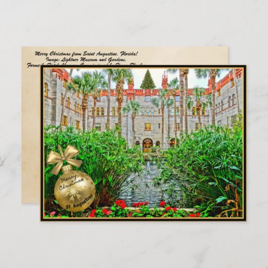聖アウグスティーヌ・フロリダのメリークリスマス シーズンポストカード (正面/裏面)
