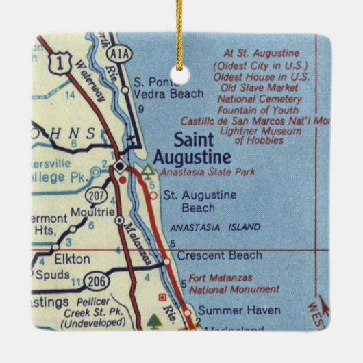聖アウグスティーヌFLヴィンテージマップ セラミックオーナメント (裏面)