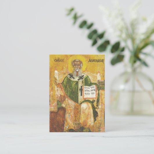 聖アタナシウス正教会キリスト教祈りの言葉カード プレイスカード (スタンド正面)