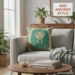 聖アヌビス&パピルスのエジプト美術 クッション