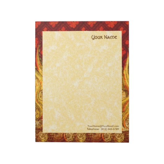 聖アポロニアの炎 (VVP 001a) 11"x8.5" 垂直 ノートパッド (回転)