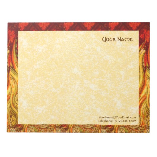 聖アポロニアの炎(VVP 001a) 11"x8.5"水平線 ノートパッド (正面)