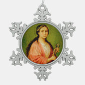 聖アポロニア (BLA 001) スノーフレークピューターオーナメント (正面)