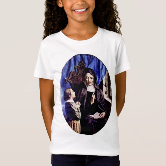聖アングエラ・メリーチ 教育者たちの守護聖人  Tシャツ (正面)