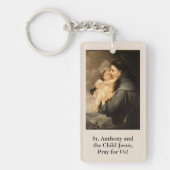 聖アンソニーと子イエス祈りの言葉カード キーホルダー (正面)