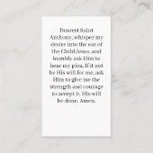 聖アンソニーと子イエス祈りの言葉カード コーリングカード (裏面)