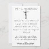 聖アンソニーのカトリック教祈りの言葉宗教 カード (裏面)