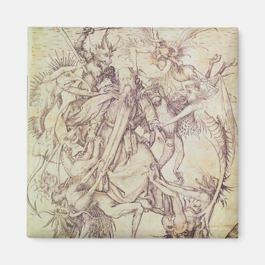 聖アンソニーの誘惑(版木、銅版、版画) マグネット (正面)