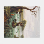 聖アンソニー滝 by ヘンリー・ルイス フリースブランケット (正面(横))