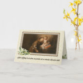 聖アンソニー・パドアとイエスカトリックの宗教 カード (黄色い花)